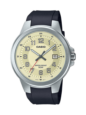 Casio Men's MTPE190-9BV Military Analog Black Resin Strap Watch