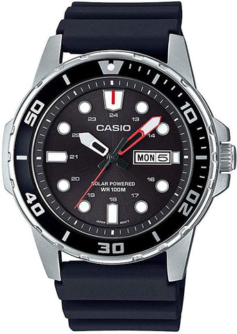 Casio Men's Stainless Steel Quartz Resin Strap Watch