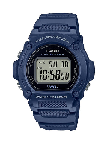 Casio Men's W219H-2AV Heavy Duty Digital Blue Resin Sport Watch