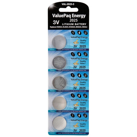 3V LITH COIN CELL BATT 600 ValuePaq Energy 2025 Lithium Coin Cell Batteries (5 Pack)