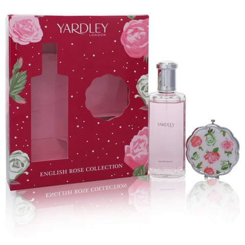 English Rose Yardley by Yardley London - Gift Set -- 4.2 oz Eau De Toilette Spray + Compact Mirror
