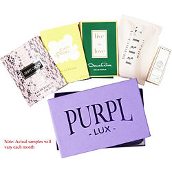 Purpl Lux Subscription Box For Women By  Oscar De La Renta Live In Love & Jimmy Choo & Burberry Brit Sheer & Lolita Lemp