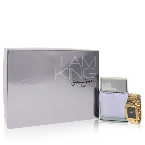 I Am King by Sean John - Gift Set -- 3.4 oz Eau De Toilette Spray + Watch