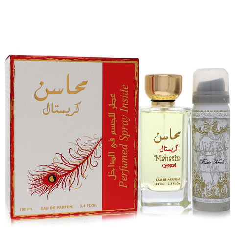 Lattafa Mahasin Crystal by Lattafa - Eau De Parfum Spray with 1.7 oz Deodorant Spray 3.4 oz