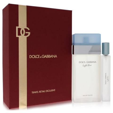 Light Blue by Dolce & Gabbana - Gift Set -- 3.4 oz Eau De Toilette Spray + .33 oz EDT Spray Travel Exclusive