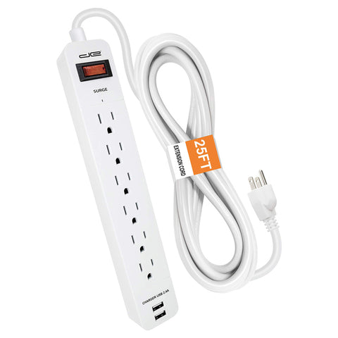 25FT 2USB SRG PT STRP WHT