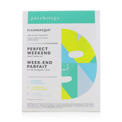 Flashmasque 5 Minute Sheet Mask - Perfect Weekend Sheet Mask Kit: (hydrate Illuminate Milk Peel) - 3pcs