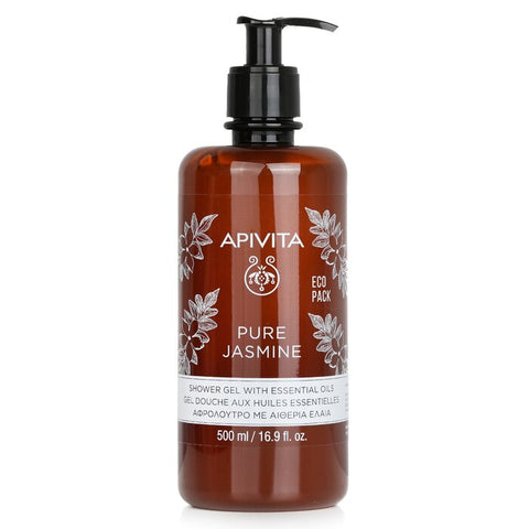 Pure Jasmine Shower Gel With Essential Oils - Ecopack - 500ml/16.9oz
