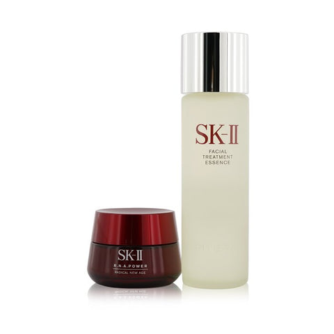 Ageless Beauty Essentials Set: R.n.a. Power Moisturizing Cream 80ml + Facial Treatment Essence 230ml - 2pcs