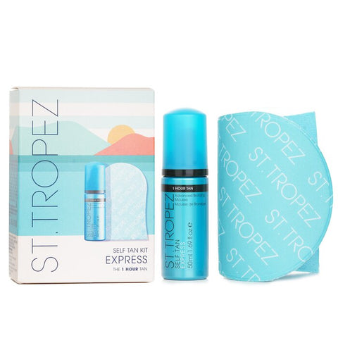 Self Tan Express Mini Kit: Tinted Tanning Mousse 50ml + Application Mitt - 2pcs
