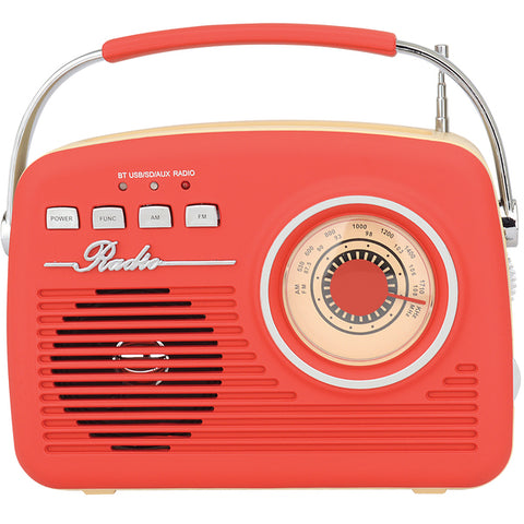 RETRO BT PORT RADIO RED