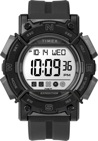 Timex TW4B18100 Men's Expedition   Chrono-Alarm-Timer 47mm Black Resin Strap Watch