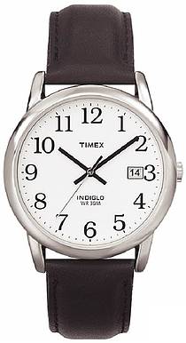 Timex Men's T2H281 Easy Reader Date Leather Strap Watch