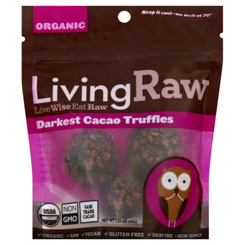 Living Raw Organic Darkest Cacao Truffles  (12x1.59 Z   )