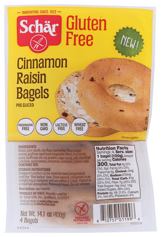 SCHAR CINN RAISIN BAGEL ( 4 X 14.1 OZ   )