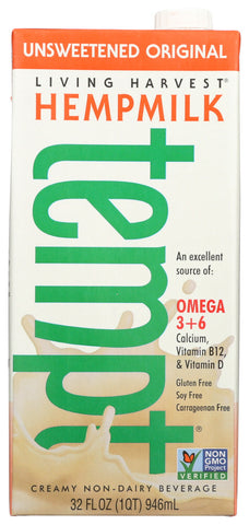 Living Harvest Original Hempmilk Unsweetened (12x32 Oz)