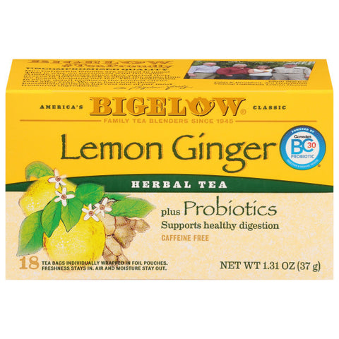 Bigelow Tea Herb Plus Probiotics Lemon Ginger (6x18 Bag )