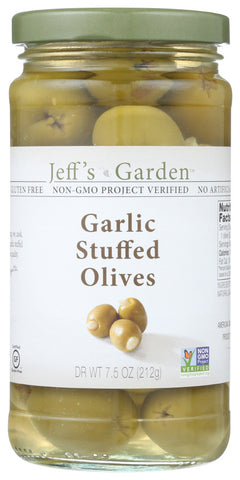 Jeff's Naturals Garlic Stfd Olives (6x7.5OZ )