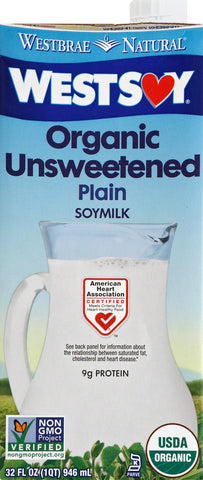 Westsoy Unsweetened Organic Westsoy (12x32 Oz)