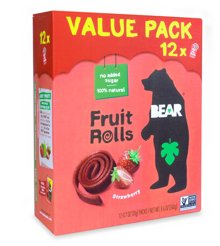 BEAR FRT ROLL STRW 12PK ( 5 X 8.5 OZ   )