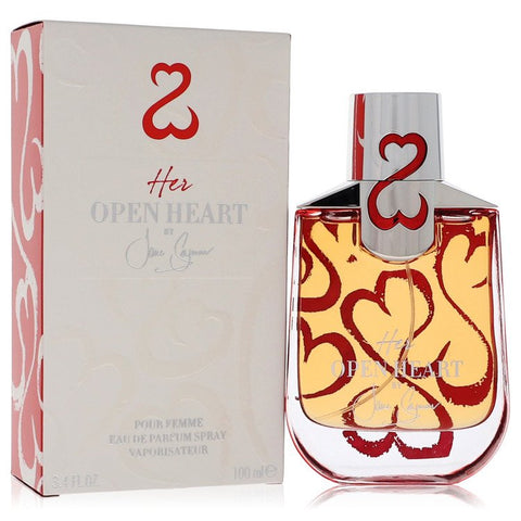 Her Open Heart by Jane Seymour - Eau De Parfum Spray with Free Jewelry Roll 3.4 oz