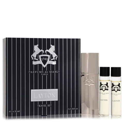 Layton Royal Essence by Parfums De Marly - Three Eau De Parfum Sprays Travel Set 3 x .34 oz