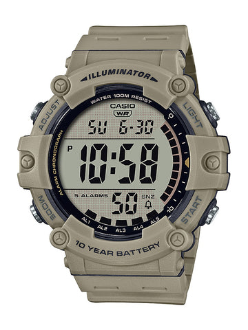 Casio Men's AE1500WH-5AV Wide Face Digital Tan Resin Strap Watch