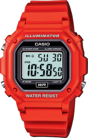 Casio F-108WHC-4ACF Classic Red Stainless Steel Watch