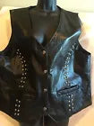 Diamond Plate Route 66 Ladies Rock Design Genuine Lambskin Leather Vest XL
