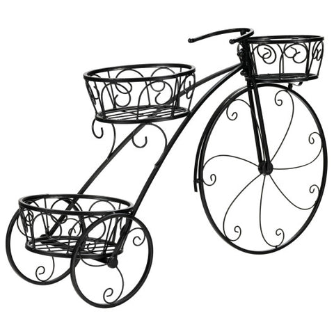 Tricycle Plant Stand Flower Pot Cart Holder in Parisian Style Tricycle