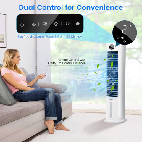 42 Inch 3-in-1 Portable Evaporative Air Cooler Tower Fan with 9H Timer