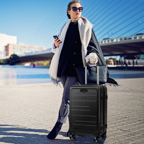 20 Inch Carry-on Luggage PC Hardside Suitcase TSA Lock with Front Pocket
