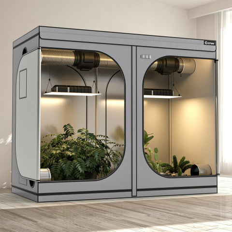 4 x 8 Grow Tent with Observation Window for Indoor Plant Growing-Gray 4 x 8