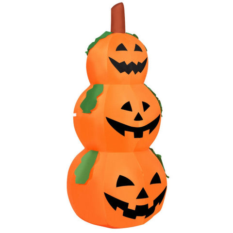 5 Feet Halloween Inflatable 3-Pumpkin Stack Ghost 5 Feet Halloween