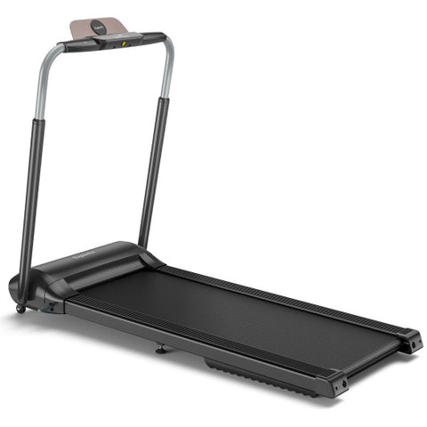 Compact Folding Treadmill with Touch Screen APP Control-Black Compact