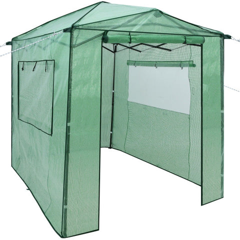 Portable Walk-in Greenhouse  with Window-Green Portable Walk-in Greenhouse