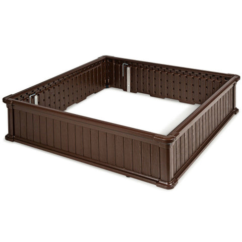 48 Inch Raised Garden Bed Planter for Flower Vegetables Patio-Brown 48 Inch