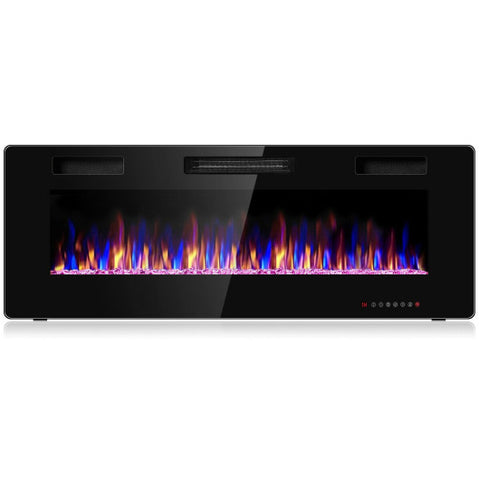 50 Inch Recessed Ultra Thin Electric Fireplace with Timer 50 Inch Recessed