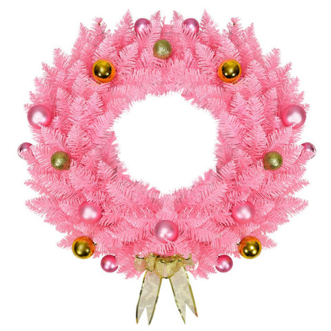 24 Inch Artificial PVC Christmas Wreath with Ornament Balls 24 Inch