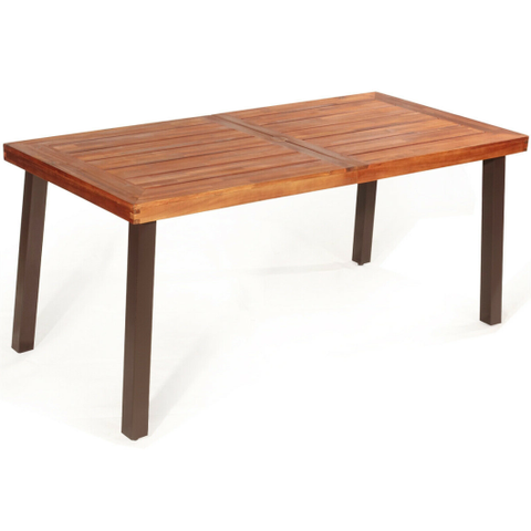 Rectangular Acacia Wood Rustic Dining Furniture Table Rectangular Acacia