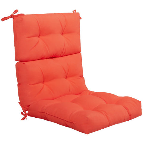 22 x 44 Inch Tufted Outdoor Patio Chair Seating Pad-Orange 22 x 44 Inch