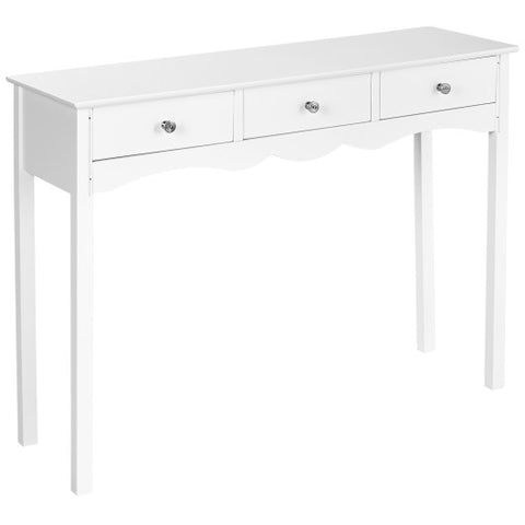 Side Sofa Table with Storage 3-Drawers-white Side Sofa Table with Storage