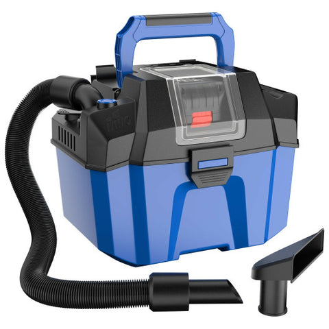 18V Wet Dry Vacuum 2.7 Gal 4 Peak HP Cordless Shop Vac 2.0 AH Battery-Blue