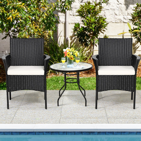 2 Pieces Patio Wicker Chairs with Cozy Seat Cushions 2 Pieces Patio Wicker