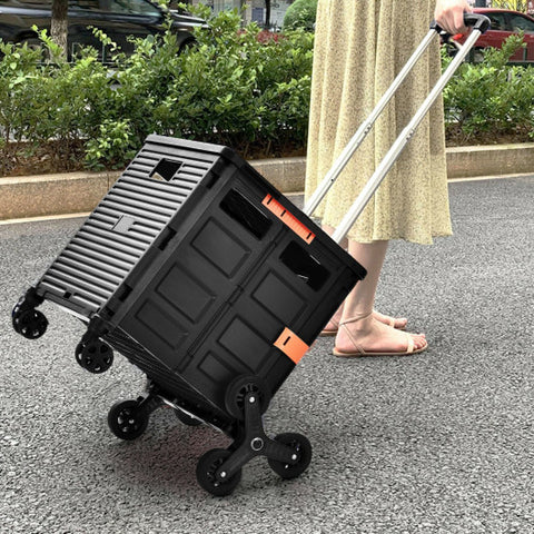 Costway Foldable Utility Cart for Travel and Shopping-Black Costway