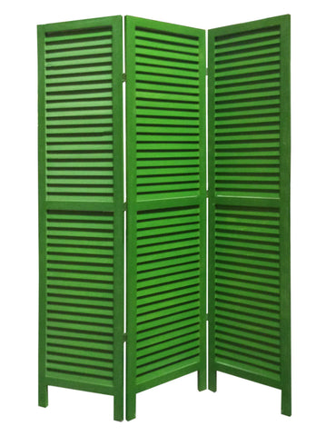 48" X 67" Green Wood Shutter Screen