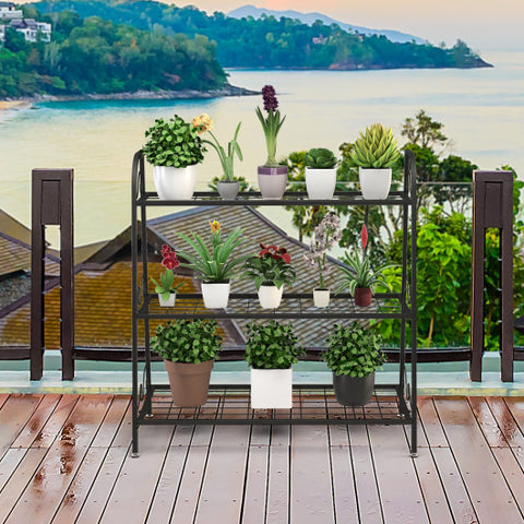 3-tier Metal Plant Stand Shelf Display Rack for Plants Shoes Flower Pot