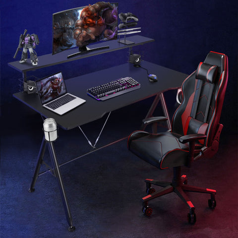 E-Sports Gaming Desk with Monitor Shelf and Cup Holder E-Sports Gaming Desk