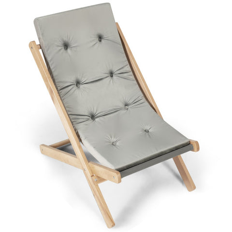 3-Position Adjustable and Foldable Wood Beach Sling Chair with Free