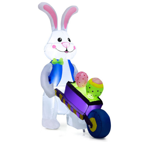 Inflatable Easter Rabbit Decoration with Pushing Cart Inflatable Easter